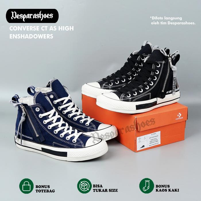QSHOP- Bonus Totebag - Sepatu Sneakers Pria Converse 70s Enshadower Zipper High Canvas Import Premiu