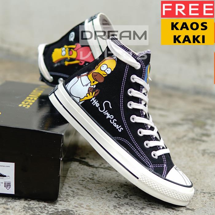 QSHOP- MID YEAR SALE SEPATU CONVERSE 70S HIGH X THE SIMPSONS ORIGINAL PREMIUM BNIB FREE KAOS KAKI