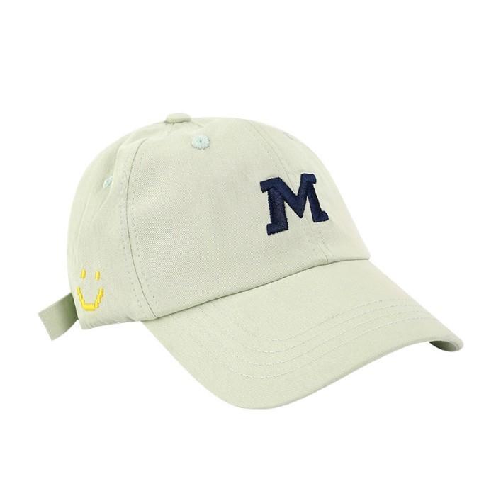 KKV Dylee&Lylee Topi Baseball Huruf M Biru Hijau - Blue original