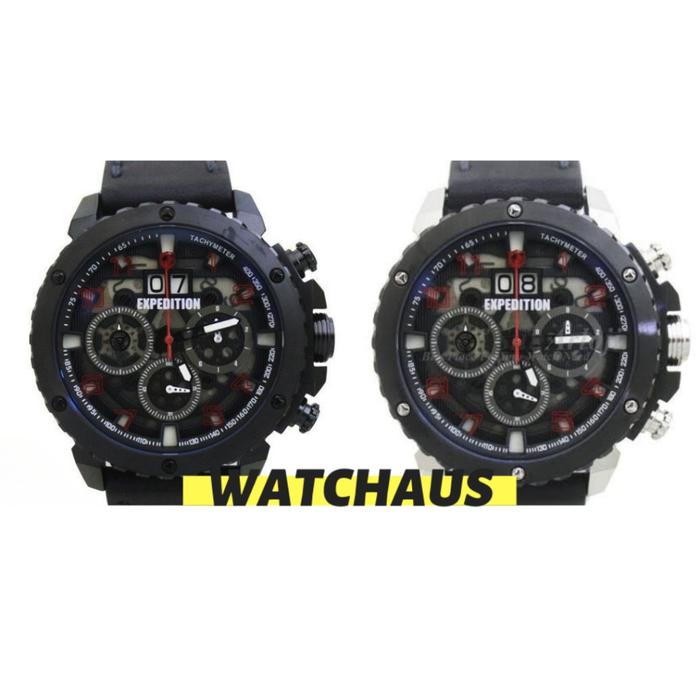 JAM TANGAN PRIA EXPEDITION E6669 E 6669 MCL CHRONOGRAPH LEATHER STRAP