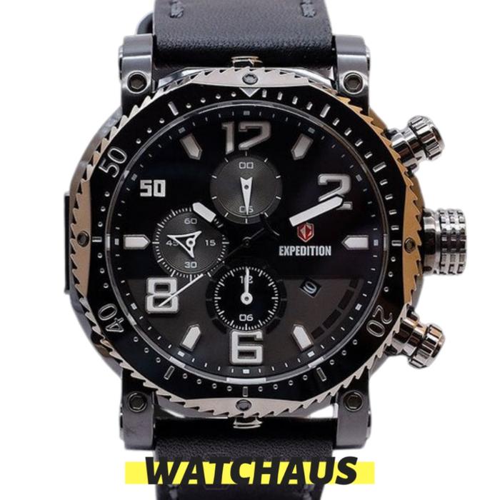 JAM TANGAN PRIA EXPEDITION E6658 E 6658 MCLEPBA LEATHER STRAP ORIGINAL