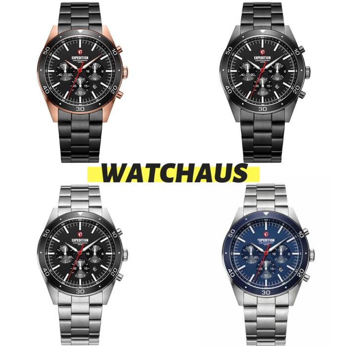 JAM TANGAN PRIA EXPEDITION E6791 E 6791 MCB CHRONOGRAPH STAINLESS STRAP