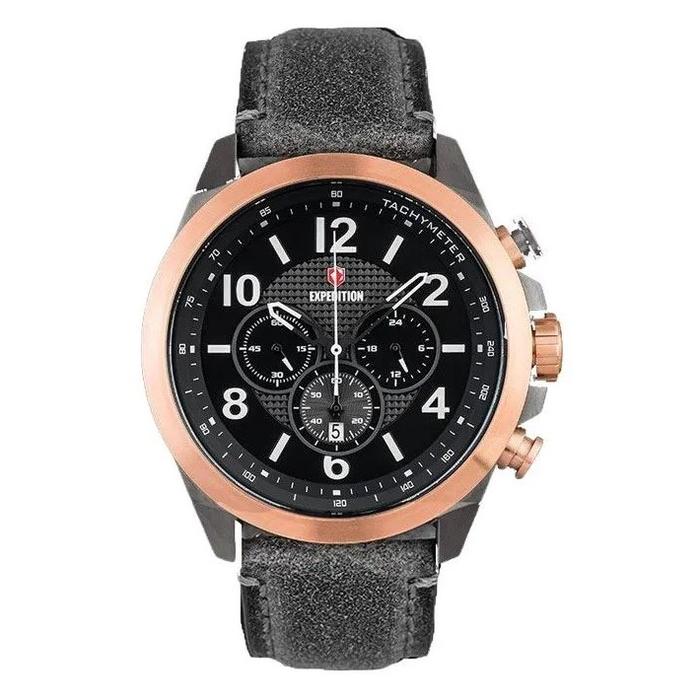 JAM TANGAN PRIA EXPEDITION E6779 MCLGRBA LEATHER GREY CHRONOGRAPH