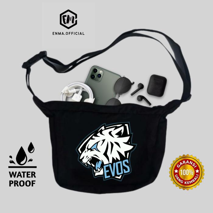 MURAH [COD] tas slempang cowok distro sling bag pria canvas esport MPL RRQ EVOS ONIC emote sheeshh c
