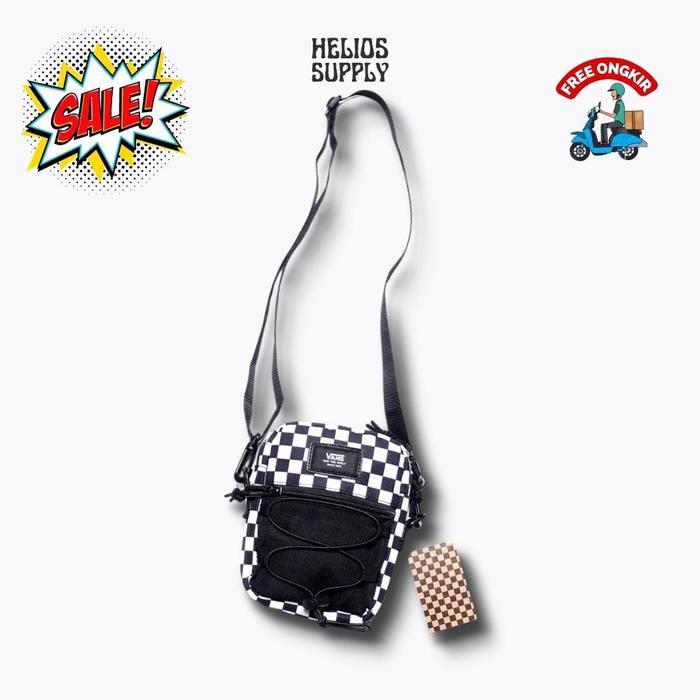 PROMO Slingbag Vans Checkerboard Black White Original / Shoulderbag Vans / Tas Selempang Vans Origin