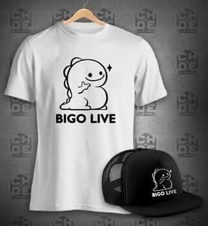 PAKETAN KAOS DAN TOPI BIGO LIVE ada size
