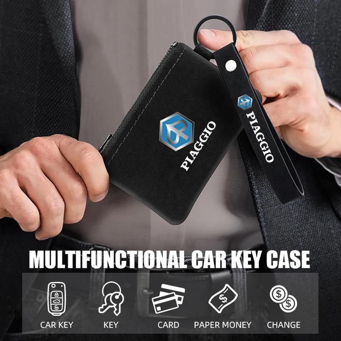 AKSESORIS MOTOR Universal Genuine Leather Moto Key Cover Case Wallet Bag Keychain For PIAGGIO Libert