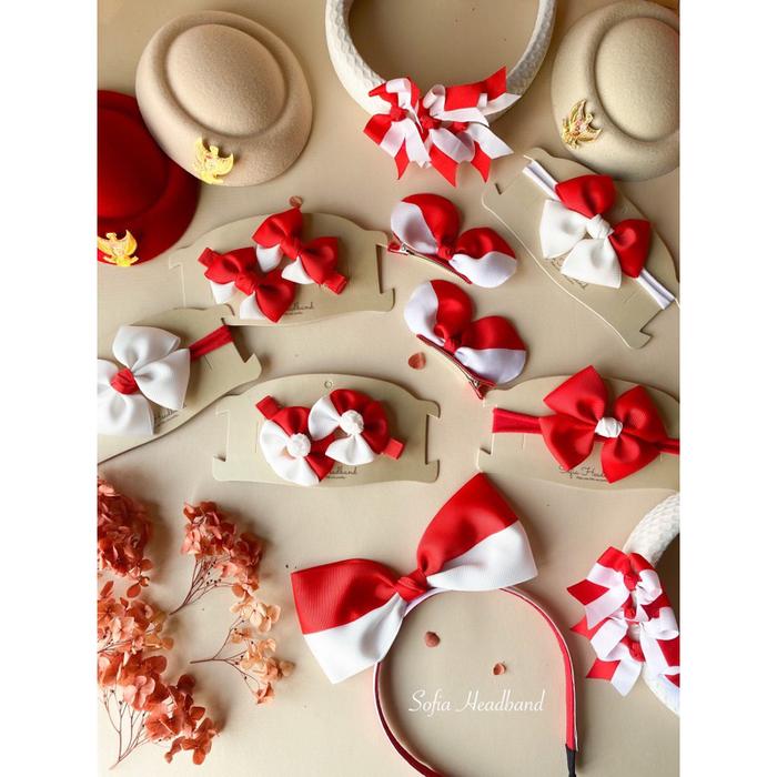 AKSESORIS 17 AGUSTUS SOFIA HEADBAND - AKSESORIS RAMBUT BANDO 17 AGUSTUSAN AGUSTUS PITA RAMBUT MERAH 