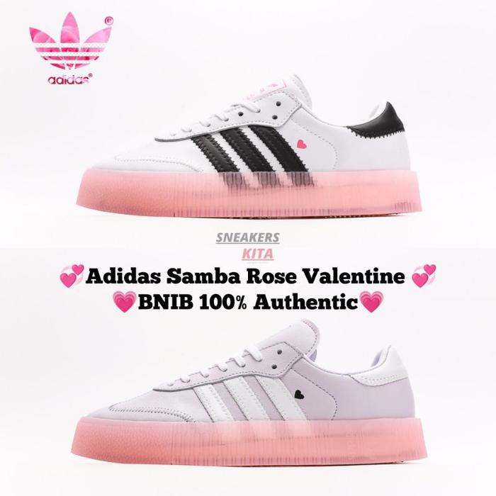 (New) [New] Sepatu Adidas Samba Rose Valentine White Black Pink Ef4966 Bnib 100% Authentic / Sepatu 