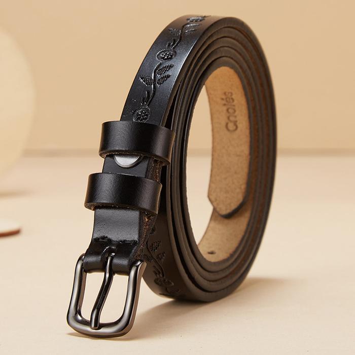 Cnoles Brown Women Belt for Jeans Buckle Ladies Dress Waist Belt