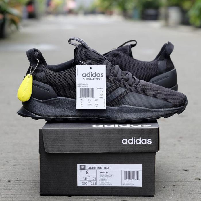 (New) Sepatu Pria Wanita Best Seller Adidas Questar Trail Full Black Made In Indonesia [Bnwb] | Sepa