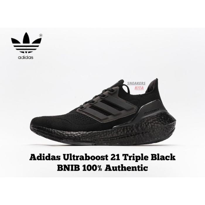 (New) [New] Sepatu Sport Adidas Ultraboost 21 Triple Black Fy0306 Bnib 100% Authentic