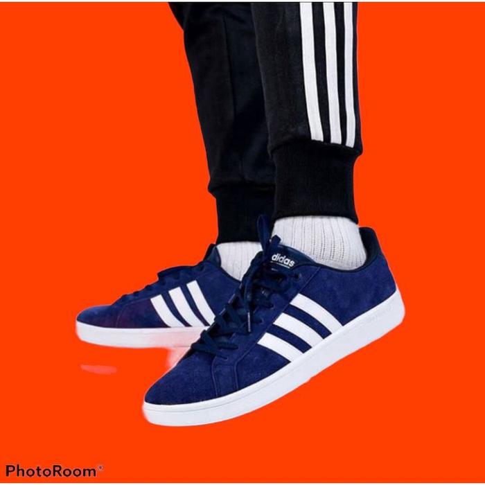 (New) Adidas Advantage Cloudfoam Suede Navy White
