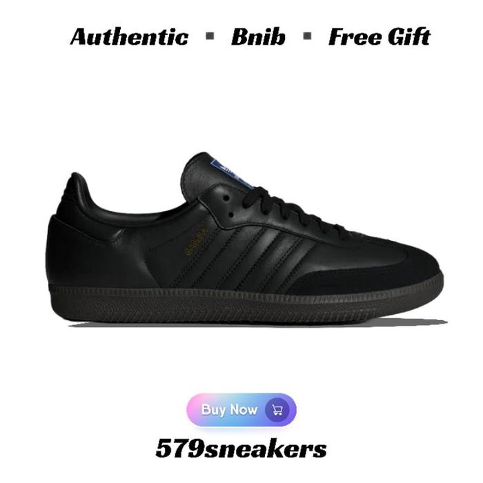 (New) Sepatu Casual Pria Adidas Samba Og Full Black Original