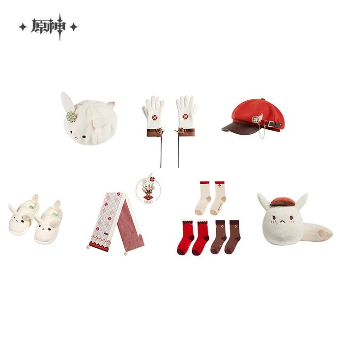 Official Genshin Impact Merch From miHoYo Klee Series Beret Gloves Octagonal Hat Scarf Slippers Sock
