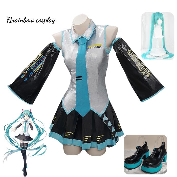Miku Cosplay Anime Miku Formula Clothing Cosplay Costume Girl Miku JK Dress Uniforms Sets Costumes W