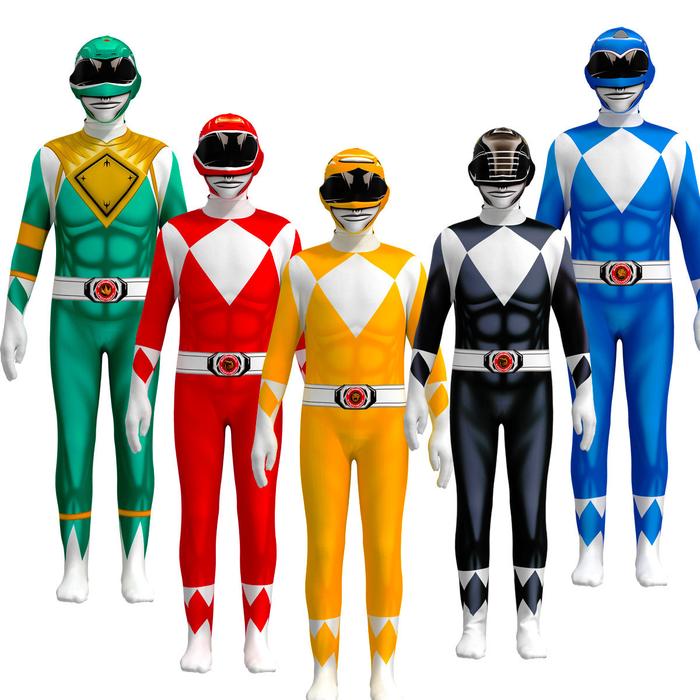 Power Samurai Sentai Shinkenger Rangers Costume Adult Kids Superhero