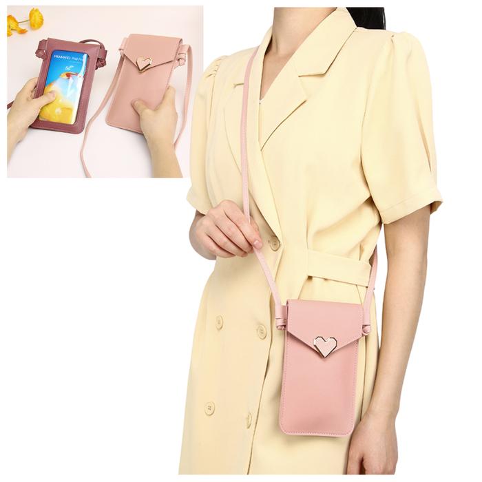 Tas Selempang HP Mini Touch Screen Heart Accesories Woman Cellular Sling Bag JCTS151
