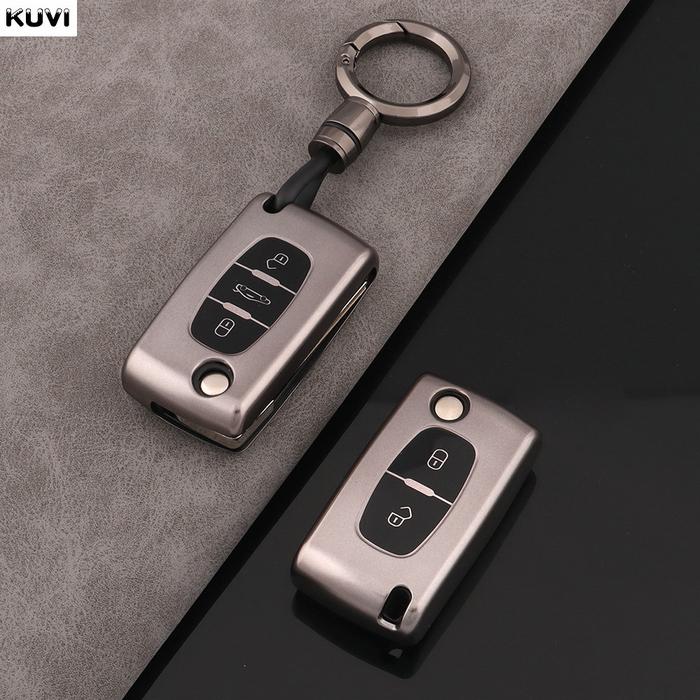 AKSESORIS MOTOR TPU Car Flip Key Case Cover Shell Fob For Peugeot 107 207 307 308 407 607 3008 5008 