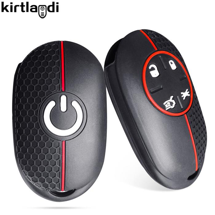 AKSESORIS MOTOR Silicone Remote Car Key Case Holder Key Cover Shell Keychain For Fiat 500 EV 500e To
