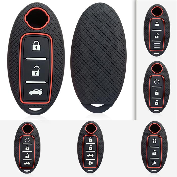 AKSESORIS MOTOR Silicone Key Case For Nissan Tiida Qashqai J11 J10 Micra Kicks Altima X-Trail Fuga N