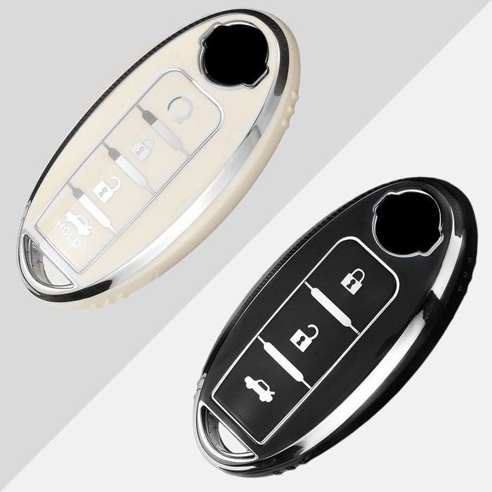 AKSESORIS MOTOR Soft TPU Car Key Case Cover Shell Fob for Nissan Qashqai X-Trail T32 T31 Juke J10 J1