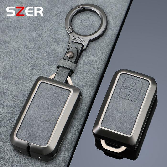 AKSESORIS MOTOR Metal Leather Car Remote Key Case Cover Shell For Suzuki Ertiga Swift Wagon R 2 Butt