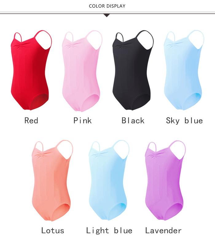 Ballet Leotard for Girls Kids Dance Camisole Pink Black Swimsuits Gymnastics Bodysuit Open Crotch Pr