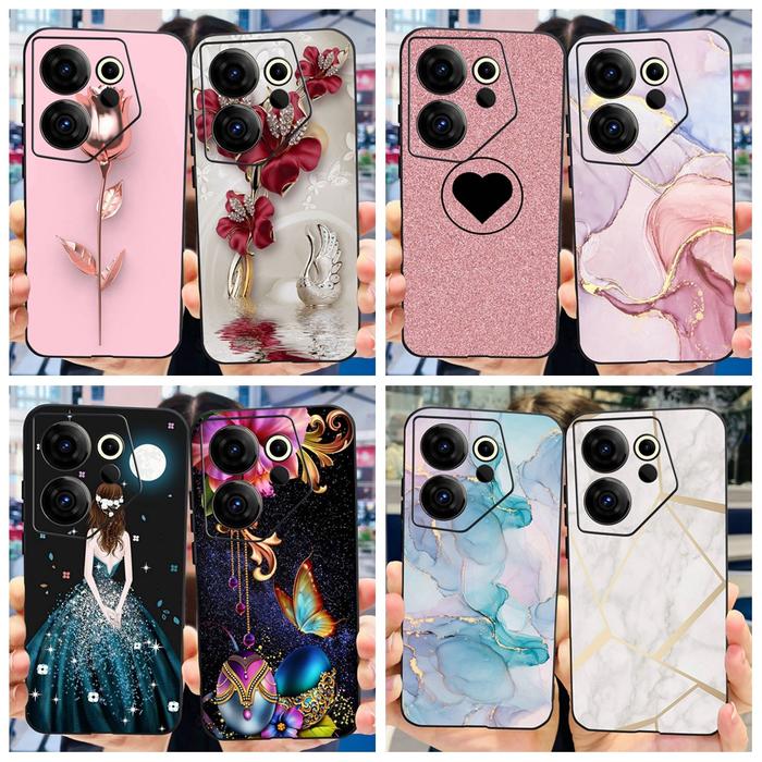 For Tecno Camon 20 Premier CK9n Case Luxury Marble Flower Funda Soft Silicon Phone Cover For Tecno C