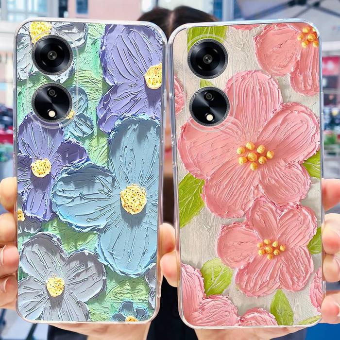 For OPPO F23 Case CPH2527 F 23 Back Cover Fashion Flower Soft Silicone Clear Funda For OPPO A98 5G C