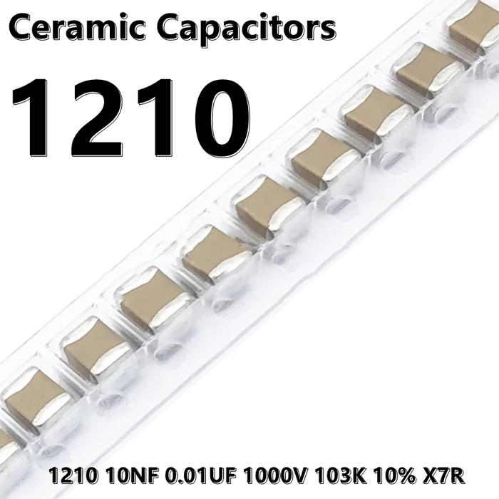 (10pcs) 1210 10NF 0.01UF 1000V 103K 10% X7R 3225 SMD Ceramic Capacitors