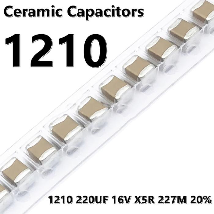 (1pcs) 1210 220UF 6.3V 16V X5R 227M MLCC 20% SMD Ceramic Capacitor