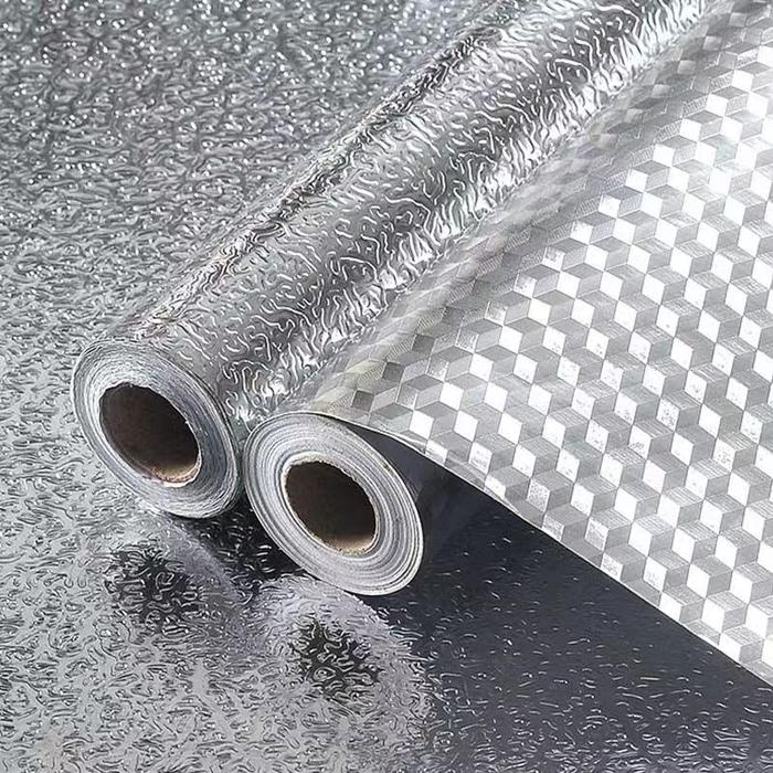 Kitchen Backsplash Wallpaper Peel and Stick Aluminum Foil Contact Paper Self Adhesive Oil-Proof T Wa