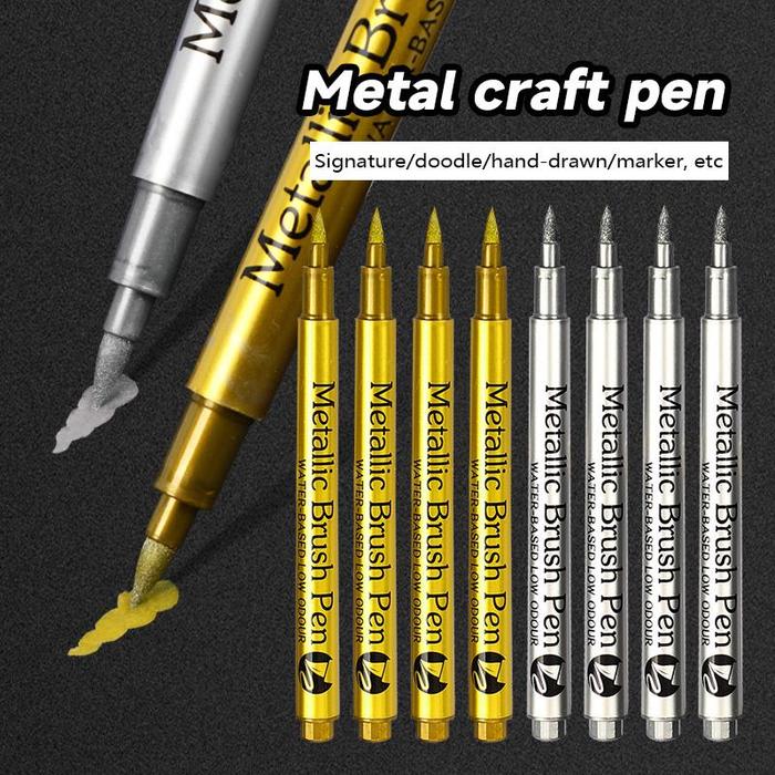 CETAKAN RESIN Metallic Pen Gold Silver Epoxy Resin Mold Drawing Pen Acrylic Paint DIY Silicone Mold 