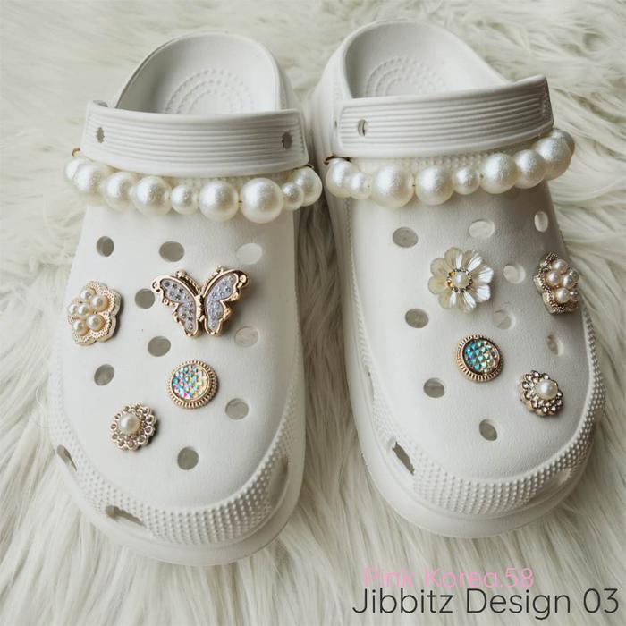 Jibbitz Crocs 1Set 8-12pcs Rantai Mutiara 1Set Aksesoris Hiasan DIY Untuk Sandal Dan Tas Wanita Pin 