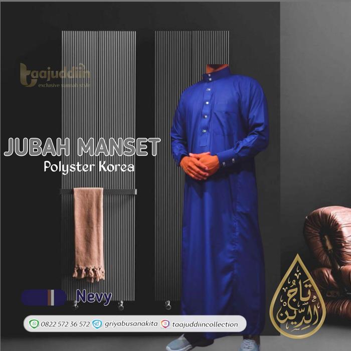 Jubah Manset Pria Polyster Korea Jubah Terbaru 2023 Polyster Import Kain Alharamain