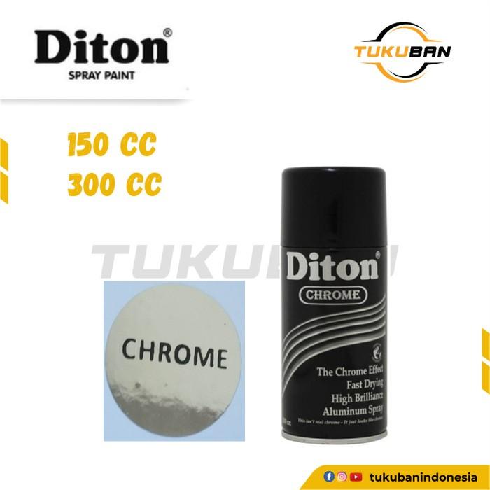 Cat semprot/ spray paint Diton warna chrome/ stainless steel 300 cc