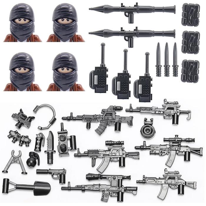 Military Mini Action Figures Weapons Arab Armed Elements Villain Specia Force Soldier MOC SWAT Build