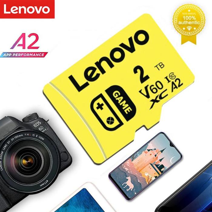 Lenovo 2TB Micro TF SD Card V60 High Speed Memory Card 1TB 512GB 256GB 128GB Class 10 Video Card For