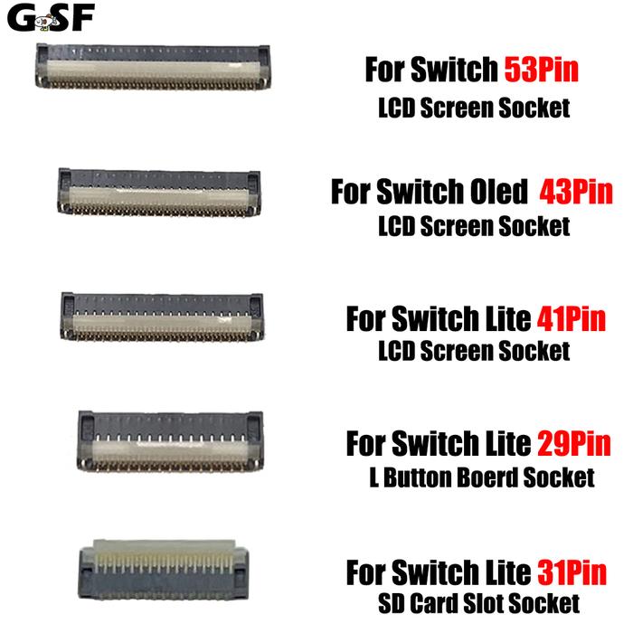 GFS 29/31/41/43/53 Pin FPC Female Socket Motherboard LCD Display Screen Flex Cable Clip Ribbon Conne