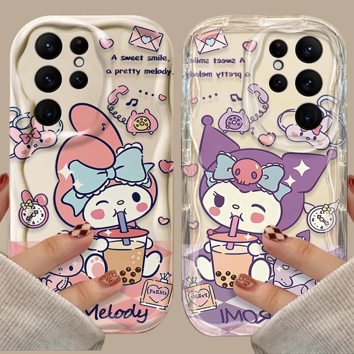 Sanrio Kuromi Melody Drink Phone Case For Samsung Galaxy A54 A34 A14 A24 A13 A23 A33 A53 A73 A15 A05