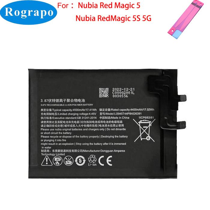 Original 4500mAh Li3945T44P8H526391 Mobile Phone Battery For ZTE Nubia Red Magic 5 RedMagic 5S 5G Ce