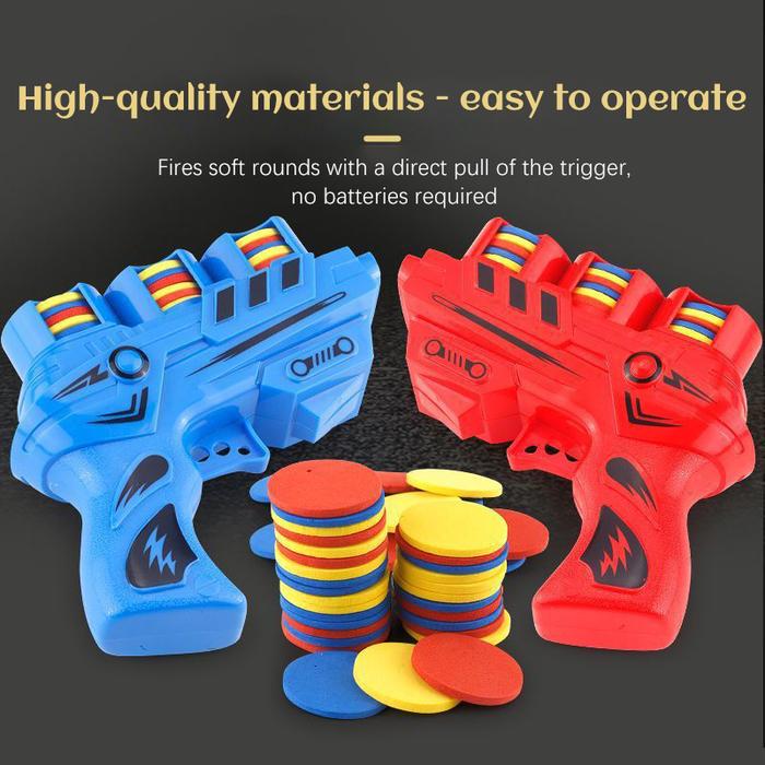 Soft Bullet Toy Gun Children's Flying Gun Toy Safety EVA Soft Bullet Foam Disc Launcher Gun Parent-C