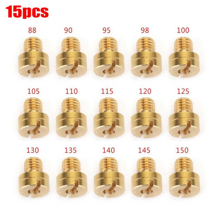 15 Pcs Motorcycle Carburetor Main Jets For Mikuni 604 VM22/VM24/VM26/VM30 26mm 28mm Dirt Injector No