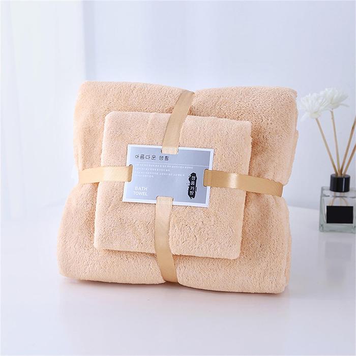 The 2-Piece Ultra Soft Comfortable Absorbent and Skin Friendly Towel Set Includes One 35x75cm Towel