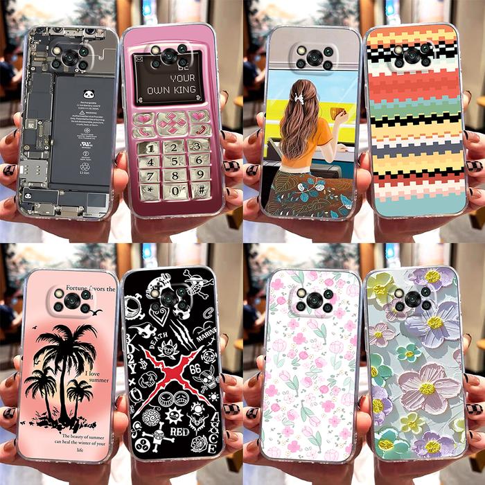 For POCO X3 NFC Pro Cases Transparent TPU Soft Fashion Silicone Phone Case For Xiaomi POCO X3 Pro X3