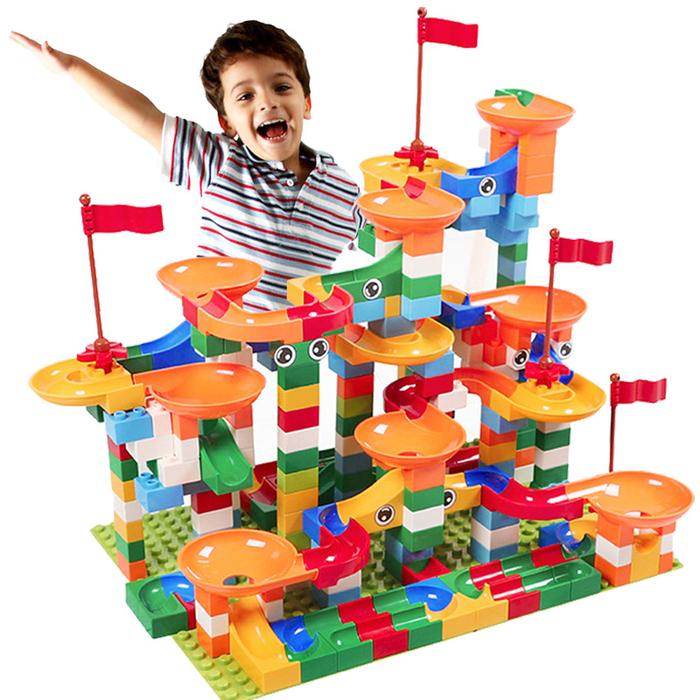 Kitoz Big Mega Size Marble Race Run Maze Ball Track Funnel Slide Building Block Brick Educational To