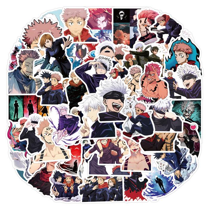 10/30/50pcs Cool Anime Jujutsu Kaisen Stickers Itadori Yuji Cartoon Decal Skateboard Laptop Motorcyc