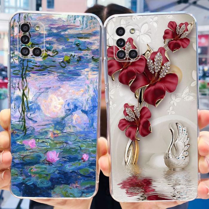 For Samsung A51 Case SM-A515F Flower Cover Fashion Silicone Soft Bumper Clear Funda For Samsung A31 