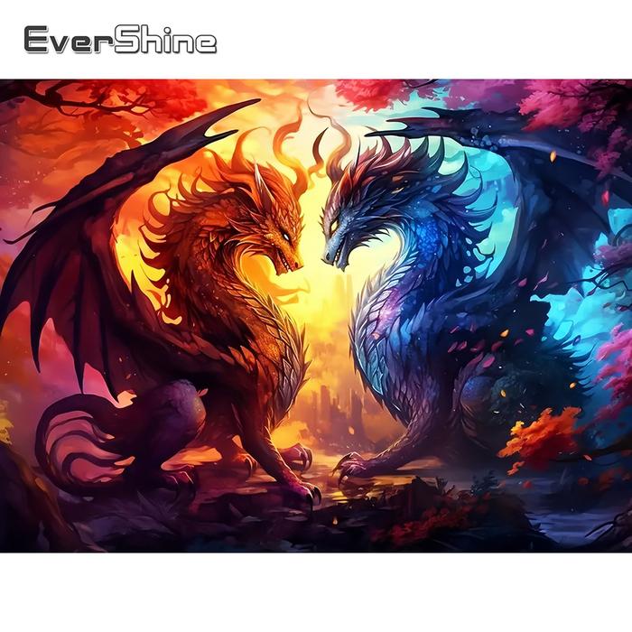 EverShine Full Drill Diamond Painting Animal Dragon DIY Hobby Mosaic Cartoon Cross Stitch Kit Embroi